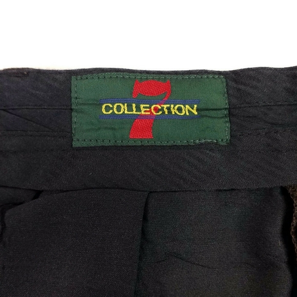 Vintage 7 Collection Brown Pleated Front Tapered Cuffed Wool Dress Pants Mens 34 - Picture 11 of 14